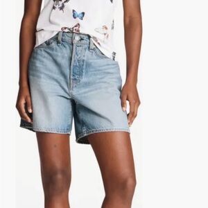 rag & bone Maya 6" Light Blue Denim High-Rise Jean Shorts